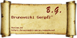 Brunovszki Gergő névjegykártya